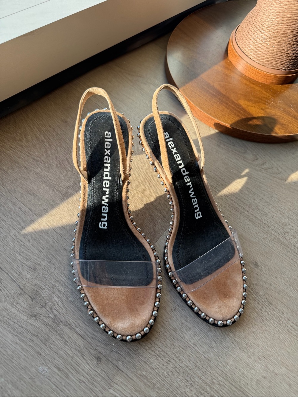 Alexander Wang Studded Clear Strap Slingback Heels Size US 7 - Picture 4 of 5